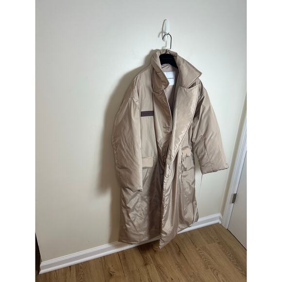 Brandon Blackwood Tailored Puffer Coat Cream New Size Small Maximalist - Picture 9 of 9